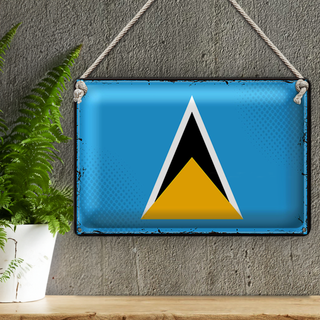 Blechschild Flagge Saint Lucia 30x20cm Retro Saint Lucia