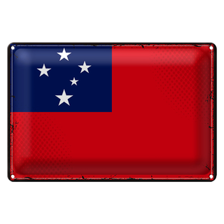Blechschild Flagge Samoa 30x20cm Retro Flag of Samoa