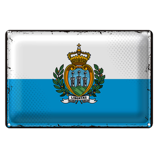 Blechschild Flagge San Marino 30x20cm Retro San Marino