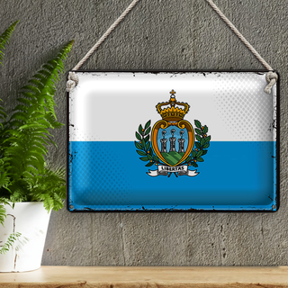 Blechschild Flagge San Marino 30x20cm Retro San Marino