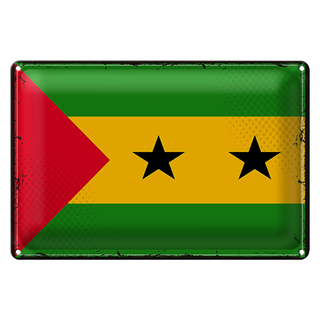 Blechschild Flagge São Tomé und Príncipe 30x20cm Retro Flag