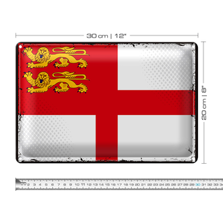 Blechschild Flagge Sark 30x20cm Retro Flag of Sark