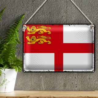 Blechschild Flagge Sark 30x20cm Retro Flag of Sark