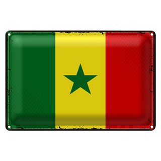 Blechschild Flagge Senegal 30x20cm Retro Flag of Senegal