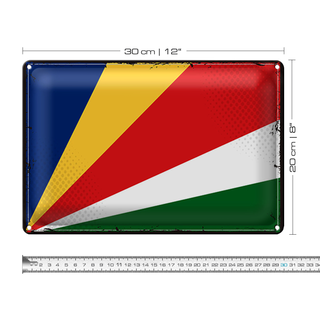 Blechschild Flagge Seychellen 30x20cm Retro Flag Seychelles