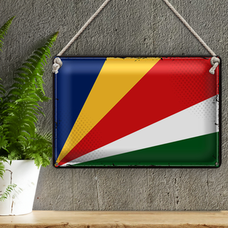 Blechschild Flagge Seychellen 30x20cm Retro Flag Seychelles
