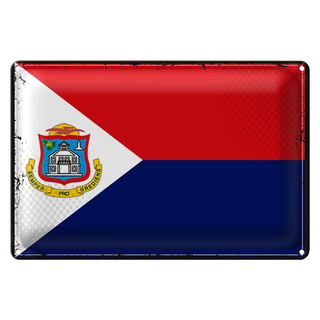 Blechschild Flagge Sint Maarten 30x20cm Retro Sint Maarten