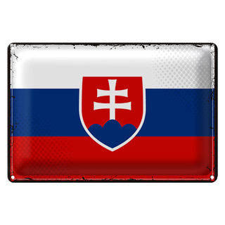 Blechschild Flagge Slowakei 30x20cm Retro Flag of Slovakia