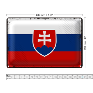 Blechschild Flagge Slowakei 30x20cm Retro Flag of Slovakia