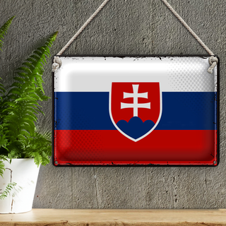 Blechschild Flagge Slowakei 30x20cm Retro Flag of Slovakia