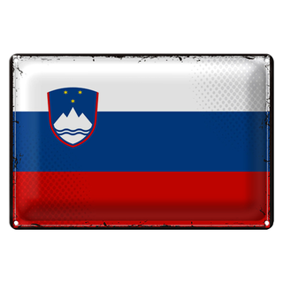 Blechschild Flagge Slowenien 30x20cm Retro Flag Slovenia