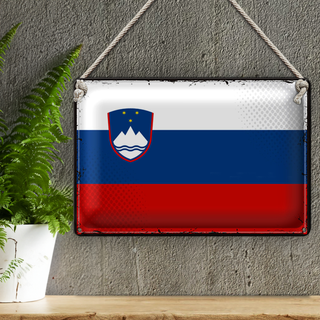 Blechschild Flagge Slowenien 30x20cm Retro Flag Slovenia