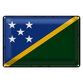 Blechschild Flagge Salomonen 30x20cm Retro Solomon Islands