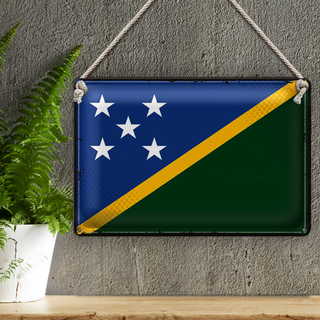 Blechschild Flagge Salomonen 30x20cm Retro Solomon Islands
