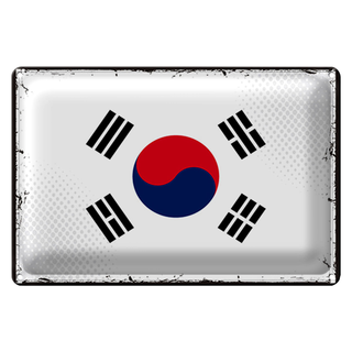 Blechschild Flagge Südkorea 30x20cm Retro Flag South Korea