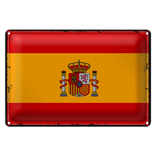 Blechschild Flagge Spanien 30x20cm Retro Flag of Spain