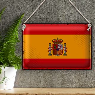 Blechschild Flagge Spanien 30x20cm Retro Flag of Spain