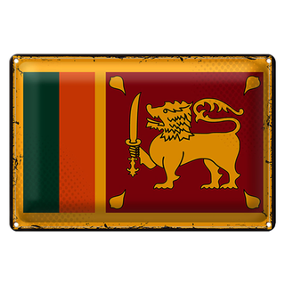 Blechschild Flagge Sri Lanka 30x20cm Retro Flag Sri Lanka