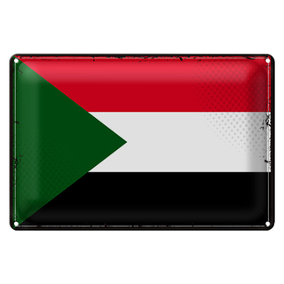 Blechschild Flagge Sudan 30x20cm Retro Flag of Sudan