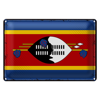 Blechschild Flagge Swasiland 30x20cm Retro Flag Eswatini