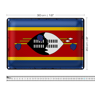 Blechschild Flagge Swasiland 30x20cm Retro Flag Eswatini
