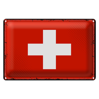 Blechschild Flagge Schweiz 30x20cm Retro Flag Switzerland