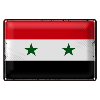 Blechschild Flagge Syrien 30x20cm Retro Flag of Syria
