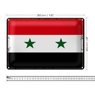 Blechschild Flagge Syrien 30x20cm Retro Flag of Syria