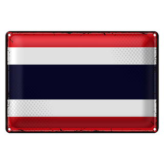 Blechschild Flagge Thailand 30x20cm Retro Flag of Thailand