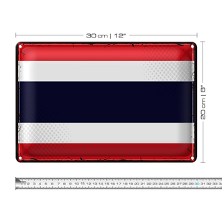 Blechschild Flagge Thailand 30x20cm Retro Flag of Thailand