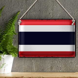 Blechschild Flagge Thailand 30x20cm Retro Flag of Thailand