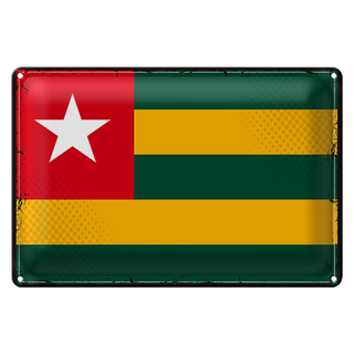 Blechschild Flagge Togo 30x20cm Retro Flag of Togo