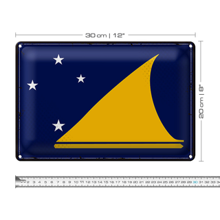 Blechschild Flagge Tokelau 30x20cm Retro Flag of Tokelau