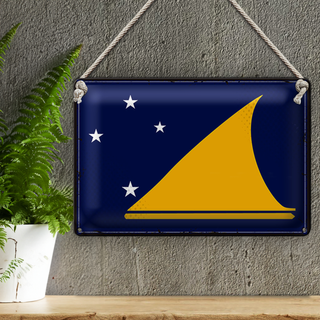 Blechschild Flagge Tokelau 30x20cm Retro Flag of Tokelau