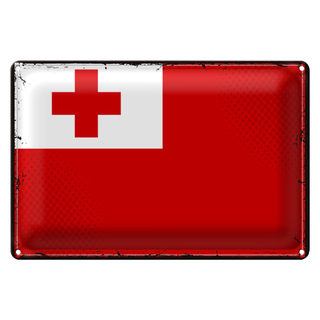 Blechschild Flagge Tonga 30x20cm Retro Flag of Tonga