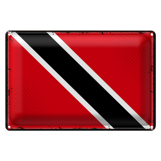 Blechschild Flagge Trinidad und Tobagos 30x20cm Retro Flag