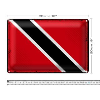 Blechschild Flagge Trinidad und Tobagos 30x20cm Retro Flag