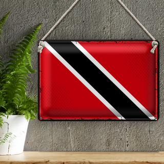 Blechschild Flagge Trinidad und Tobagos 30x20cm Retro Flag