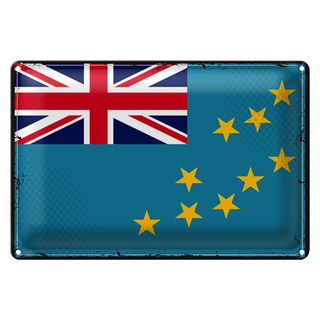 Blechschild Flagge Tuvalu 30x20cm Retro Flag of Tuvalu
