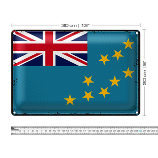 Blechschild Flagge Tuvalu 30x20cm Retro Flag of Tuvalu