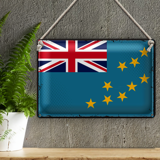 Blechschild Flagge Tuvalu 30x20cm Retro Flag of Tuvalu