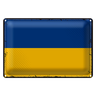 Blechschild Flagge Ukraine 30x20cm Retro Flag of Ukraine