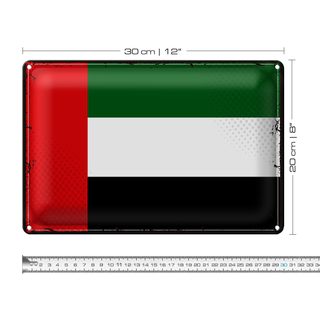 Blechschild Flagge Arabische Emirate 30x20cm Retro Flag