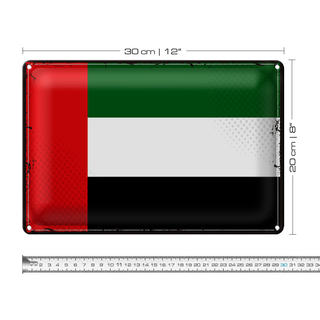 Blechschild Flagge Arabische Emirate 30x20cm Retro Flag