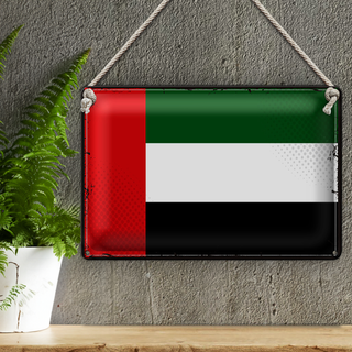 Blechschild Flagge Arabische Emirate 30x20cm Retro Flag