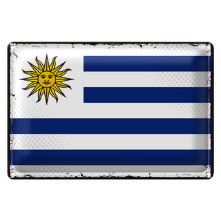 Blechschild Flagge Uruguay 30x20cm Retro Flag of Uruguay