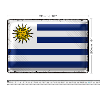 Blechschild Flagge Uruguay 30x20cm Retro Flag of Uruguay