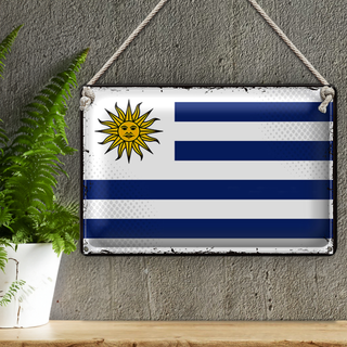 Blechschild Flagge Uruguay 30x20cm Retro Flag of Uruguay