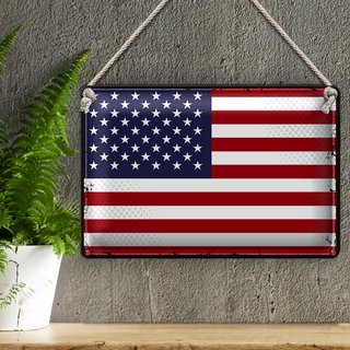Blechschild Flagge Vereinigte Staaten 30x20cm Retro States