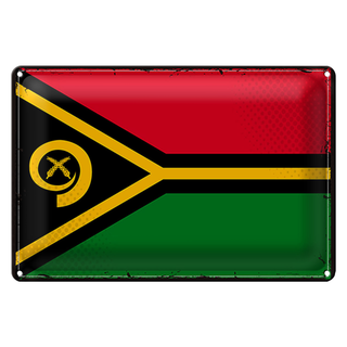 Blechschild Flagge Vanuatu 30x20cm Retro Flag of Vanuatu